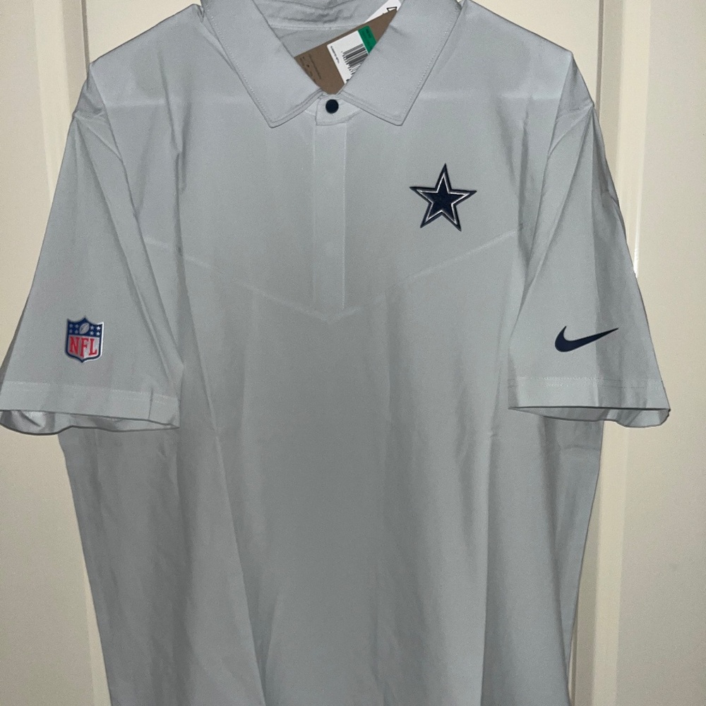 Nike Dallas Cowboys White Sideline Lockup Performance Polo Men’s XL NWT
